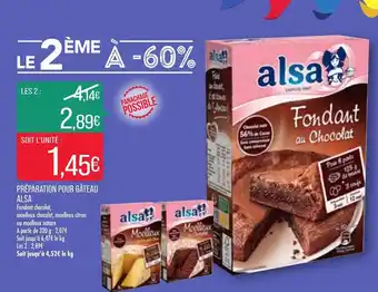 Match Préparation pour gâteau alsa offre
