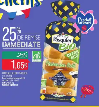 Match Pains au lait bio pasquier offre
