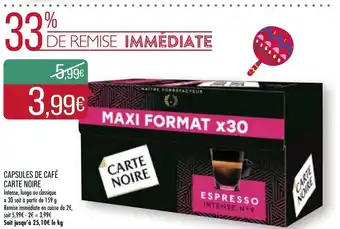 Match Capsules de café carte noire offre