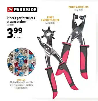 Lidl Pinces perforatrices et accessoires offre