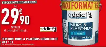 Brico Cash Peinture Murs & Plafonds Monocouche Mat 15l Addict offre