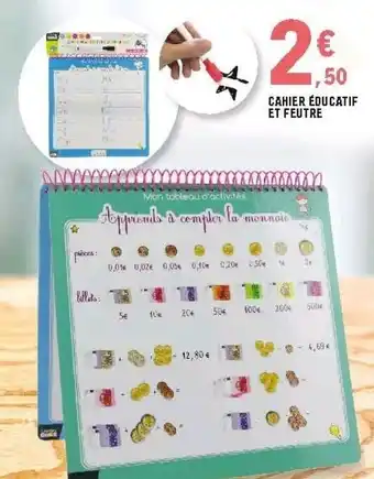 E.Leclerc Cahier éducatif et feutre offre
