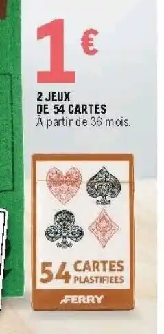 E.Leclerc 2 Jeux de 54 cartes offre
