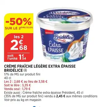Bi1 Crème fraîche légère extra épaisse bridélice offre