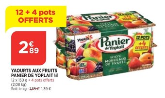 Bi1 Yaourts aux fruits panier de yoplait offre