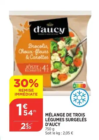 Bi1 Mélange de trois légumes surgelés d'aucy offre