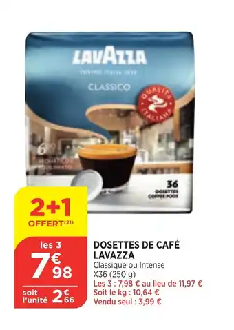 Bi1 Dosettes de café lavazza offre