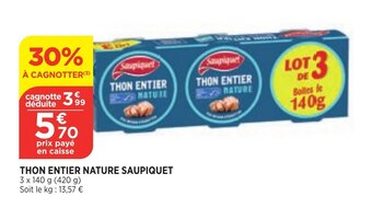 Bi1 Thon entier nature saupiquet offre