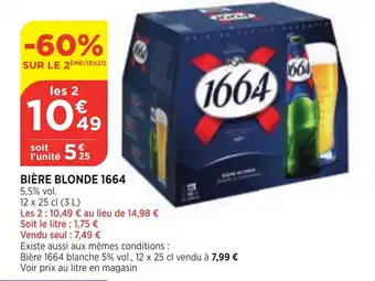 Bi1 Bière blonde 1664 offre