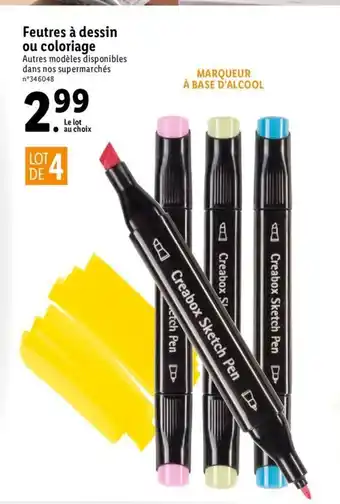 Lidl Feutres à dessin ou coloriage offre