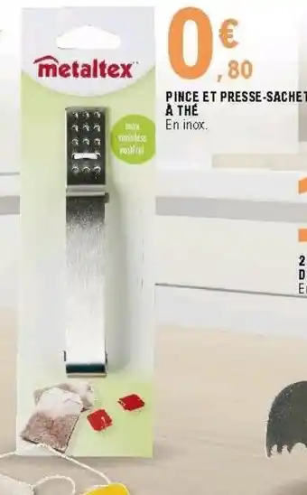 E.Leclerc Pince et presse-sachet à thé offre
