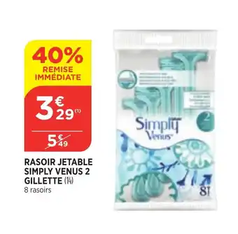 Bi1 Rasoir jetable simply venus 2 gillette offre