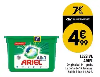Supeco Lessive ariel offre