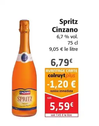 Colruyt Spritz cinzano offre