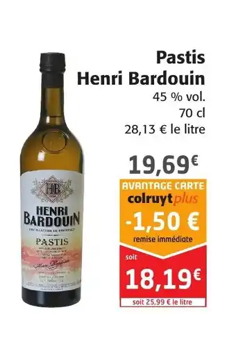 Colruyt Pastis henri bardouin offre