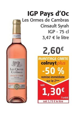 Colruyt IGP pays d'oc offre