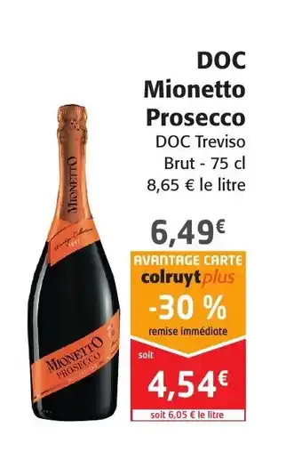 Colruyt DOC mionetto prosecco offre