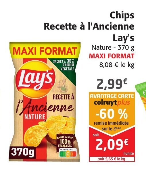 Promo Chips recette à l'ancienne lay's chez Colruyt