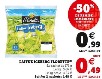 U Express Florette laitue iceberg offre
