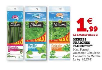 U Express Florette herbes fraiches offre
