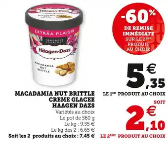 U Express Haagen dazs macadamia nut brittle creme glacee offre