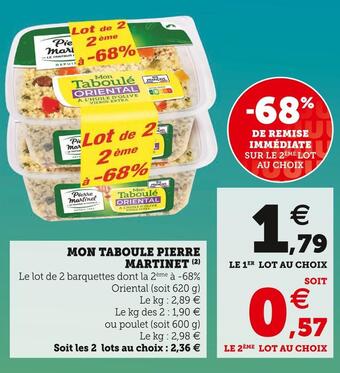 U Express Pierre martinet mon taboule offre