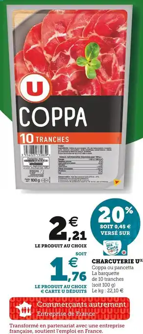 U Express U charcuterie offre
