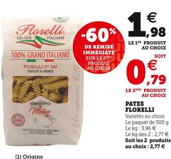 Super U Florelli pates offre