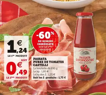 Super U Castelli passata puree de tomates offre