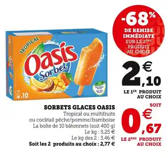 Super U Oasis sorbets glaces offre