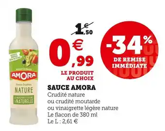Super U Amora sauce offre