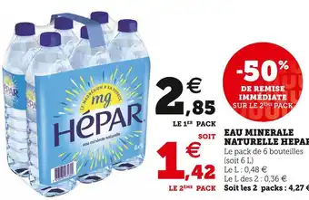 Super U Hépar eau minerale naturelle offre