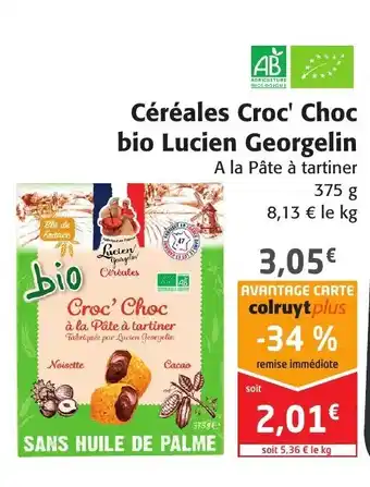 Colruyt Céréales croc' choc bio lucien georgelin offre