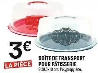 Centrakor Boîte de transport pour pâtisserie offre