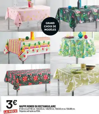 Centrakor Nappe ronde ou rectangulaire offre