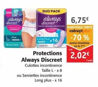 Colruyt Protections always discreet offre