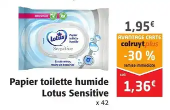 Colruyt Papier toilette humide lotus sensitive offre