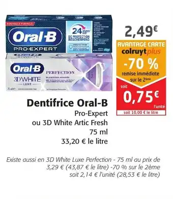 Colruyt Dentifrice oral-b offre