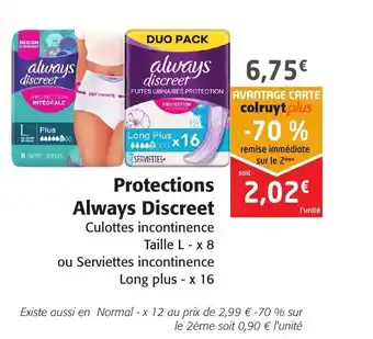 Colruyt Protections always discreet offre