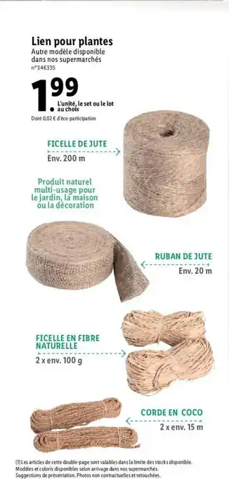 Lidl Lien pour plantes offre
