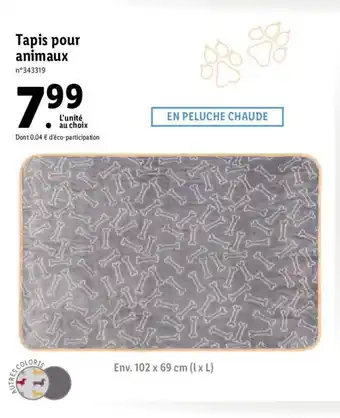 Lidl Tapis pour animaux offre