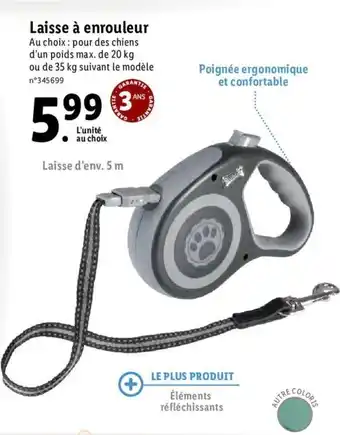 Lidl Laisse à enrouleur offre