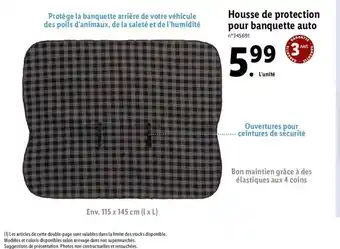 Lidl Housse de protection pour banquette auto offre