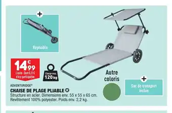 ALDI Chaise de plage pliable offre