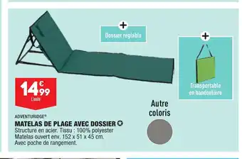 ALDI Matelas de plage avec dossier offre