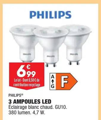 ALDI 3 Ampoules led offre