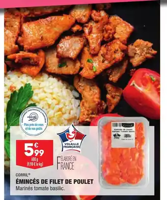 ALDI émincés de filet de poulet offre
