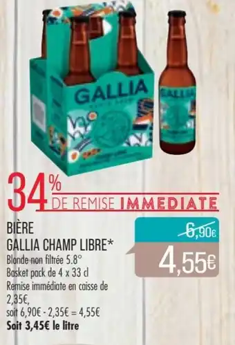 Match Bière gallia champ libre* offre