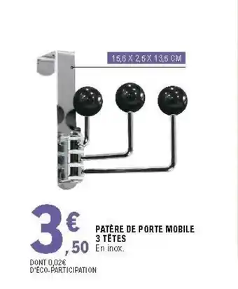 E.Leclerc Patère De Porte Mobile offre