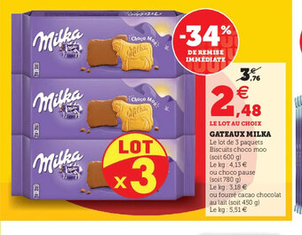 Hyper U Gateaux milka offre